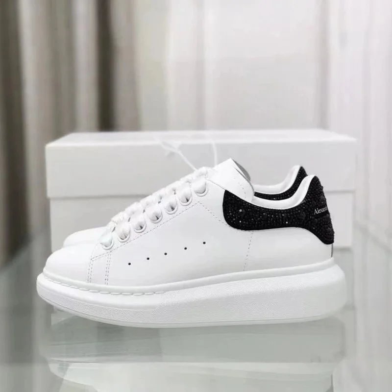 Unbranded Sneakers Low-top crystal-embellished lace-up with thick sole — Black Diamond Tail