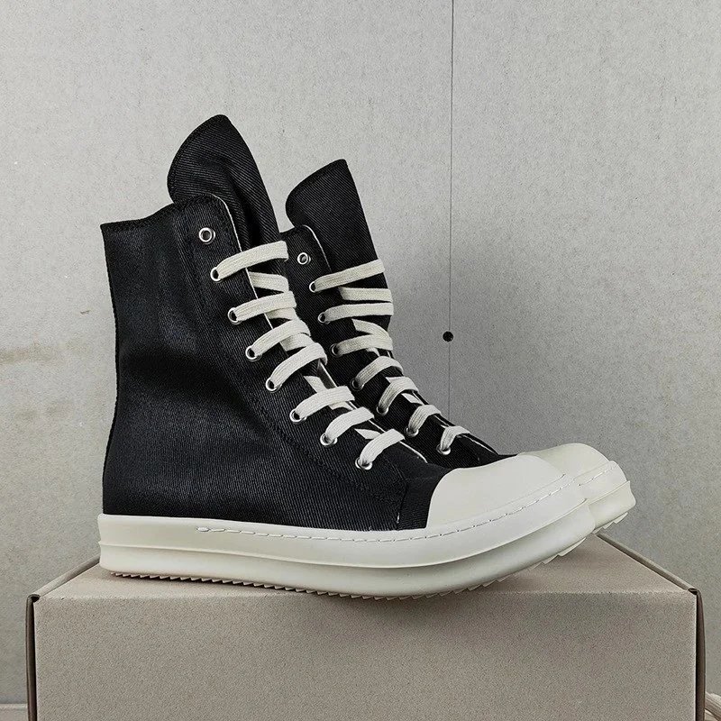Unbranded Sneakers High-top canvas lace-up with rubber toe cap image 2