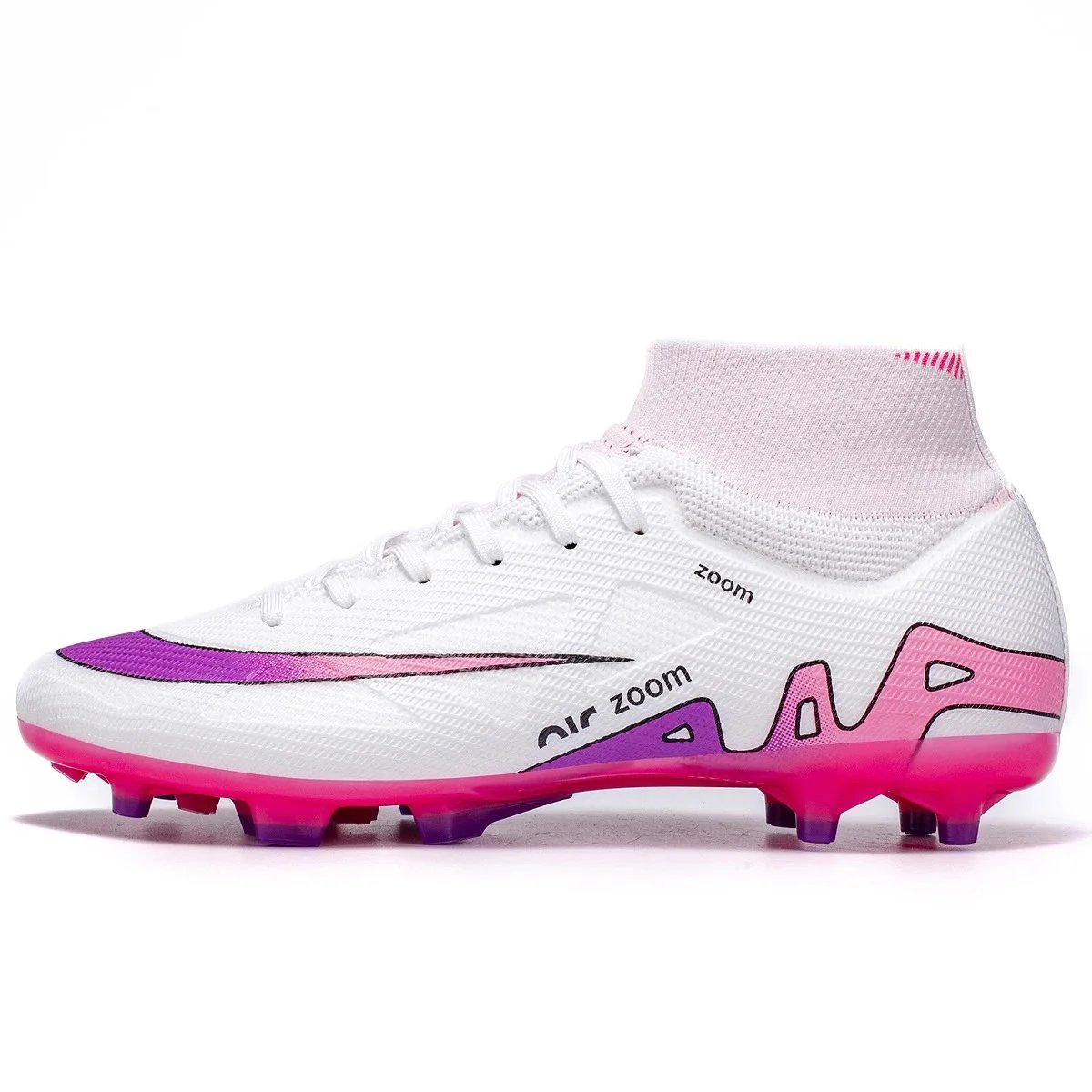 Nike Sneakers Air Zoom high-top football cleats — white rose red spike