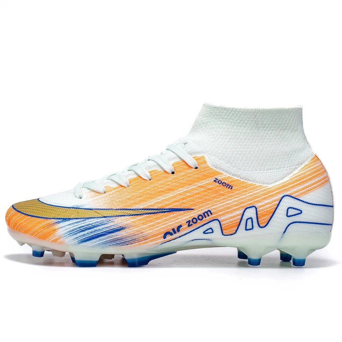 Nike Sneakers Air Zoom high-top football cleats — Blue and green spikes