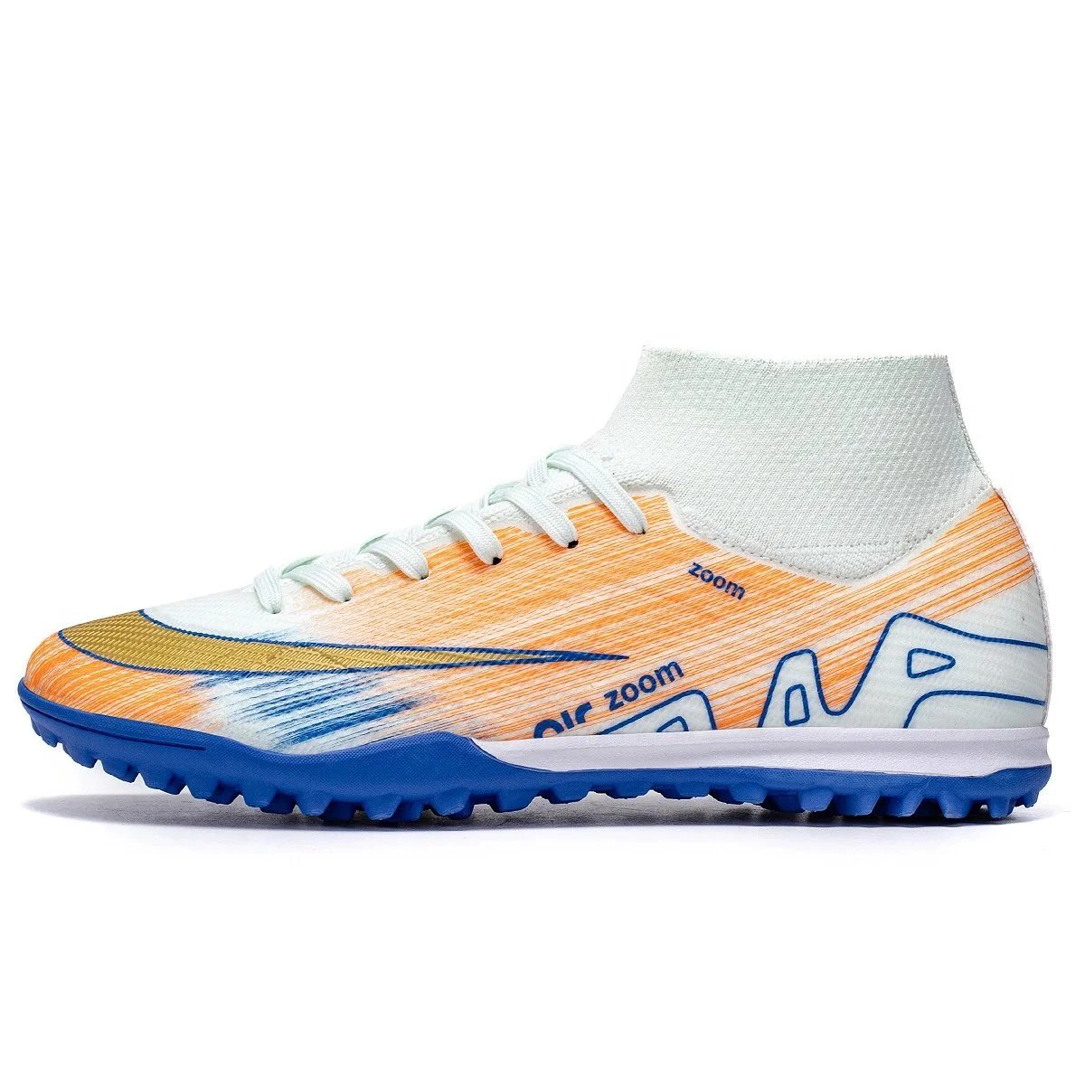 Nike Sneakers Air Zoom high-top football cleats — blue and green broken nails