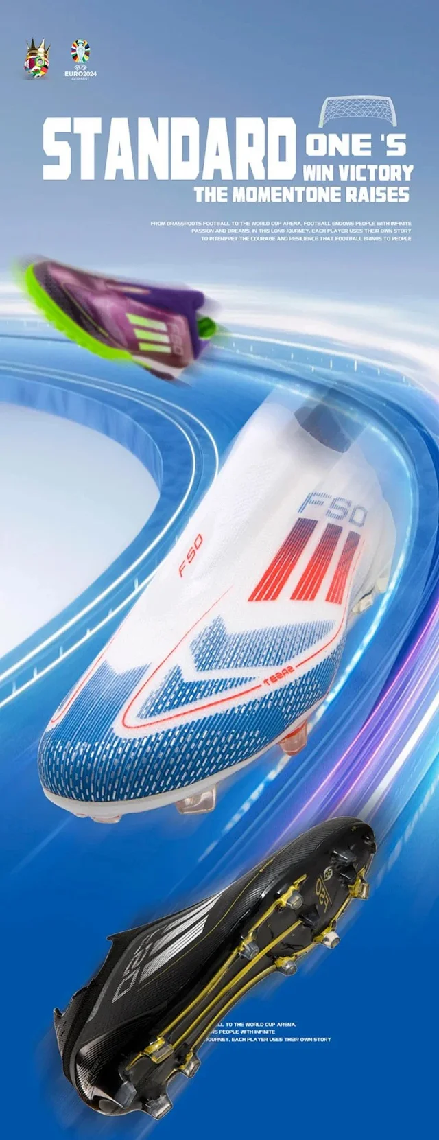 Unbranded Boots F50 Laceless Studded Football product detail image 1