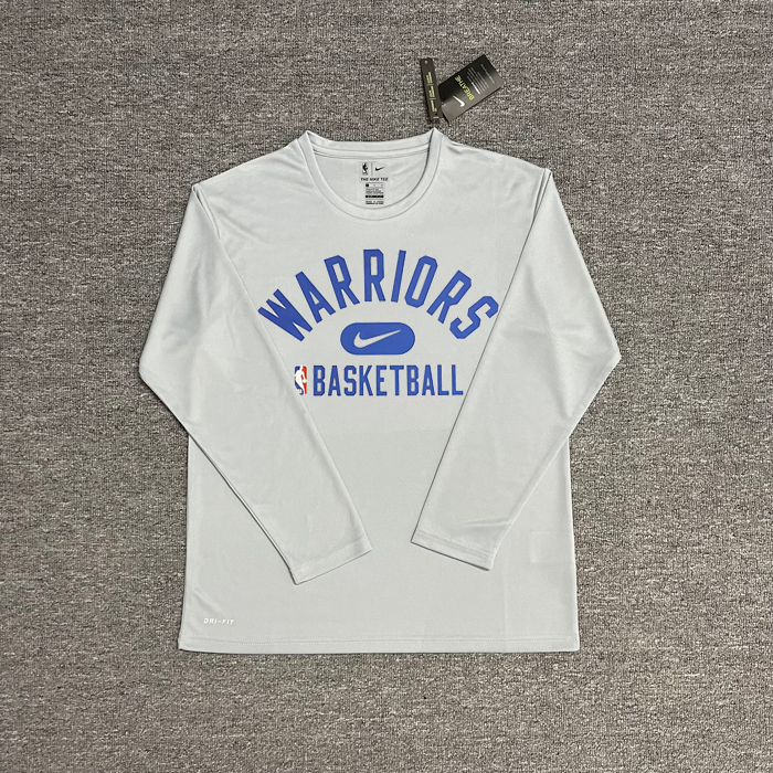 Nike T-Shirts NBA basketball long-sleeve Dri-FIT T-shirt — Warrior (gray) quick-dry long-sleeve