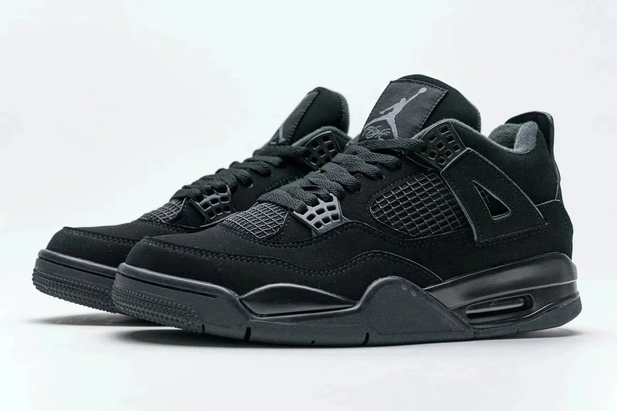 Black Jordan 4 Sneakers