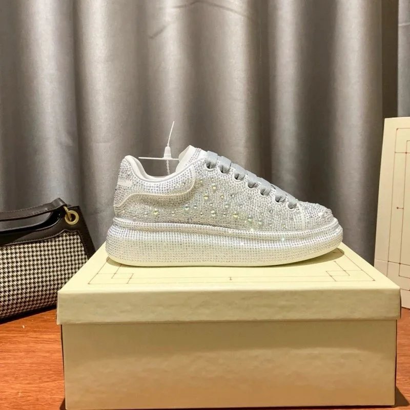 Unbranded Sneakers Low-top crystal-embellished lace-up with thick sole image 4
