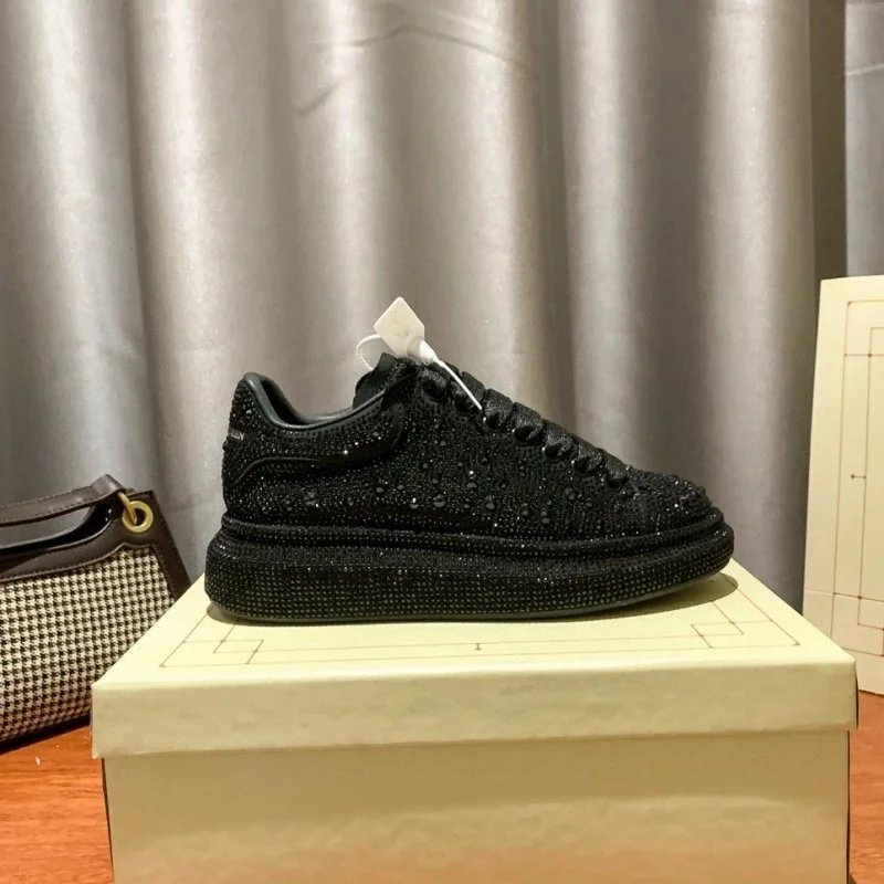 Unbranded Sneakers Low-top crystal-embellished lace-up with thick sole image 3