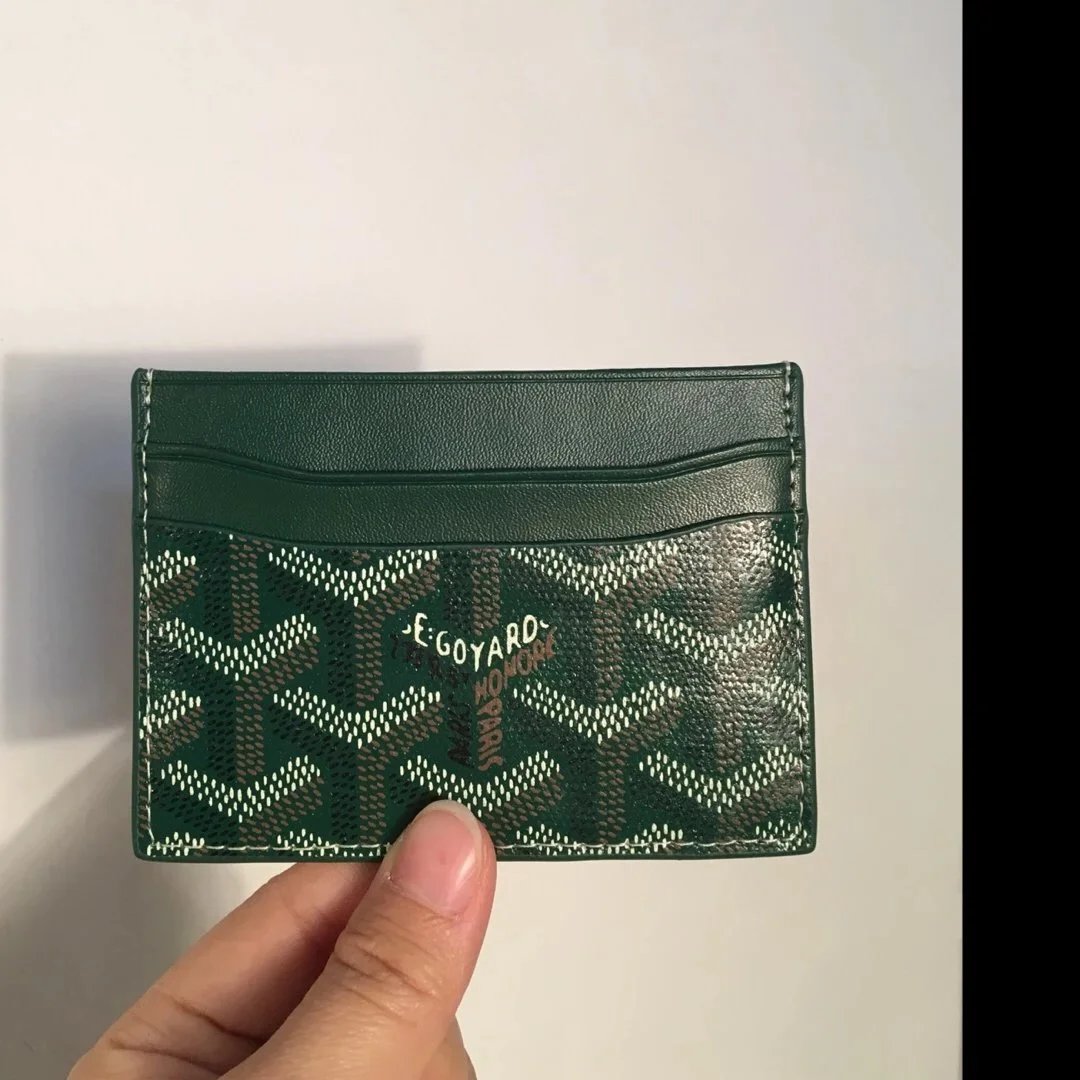 Goyard Wallets & Card Holders Chevron Canvas Holder — Dark green