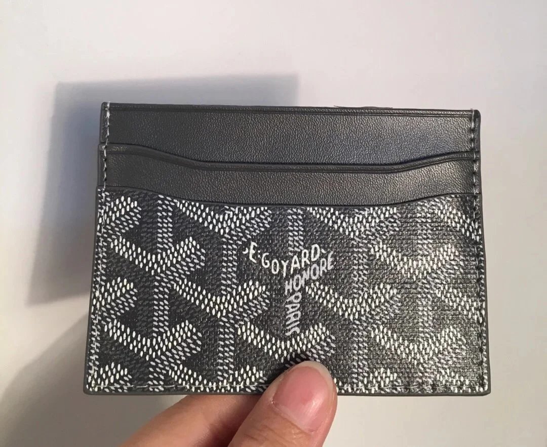 Goyard Wallets & Card Holders Chevron Canvas Holder — Dark gray