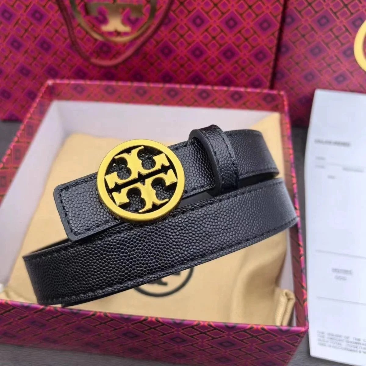 Tory Burch Belts Double T logo buckle leather belt image 11