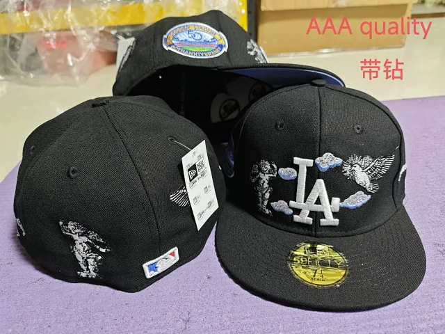New Era Hats 59FIFTY fitted flat-brim baseball cap with Los Angeles Dodgers embroidery product detail image 4