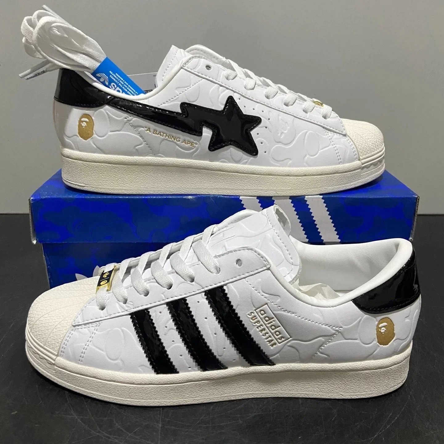 A BATHING APE Sneakers BAPE x adidas Superstar shell-toe low-top — Bape Shell-toe white