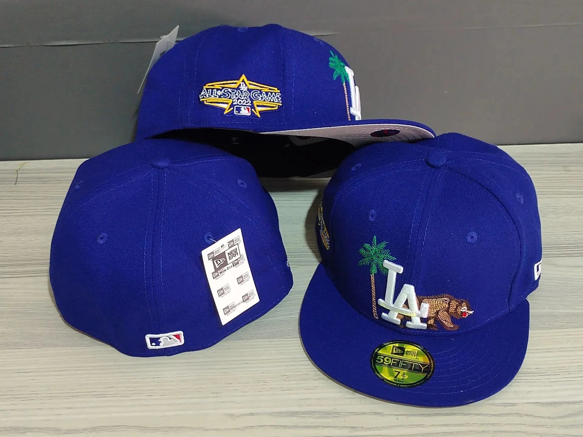 New Era Hats 59FIFTY fitted flat-brim baseball cap with Los Angeles Dodgers embroidery image 8