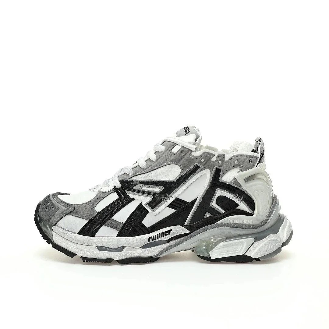 Balenciaga Runner White/Black/Gray Chunky Sneakers