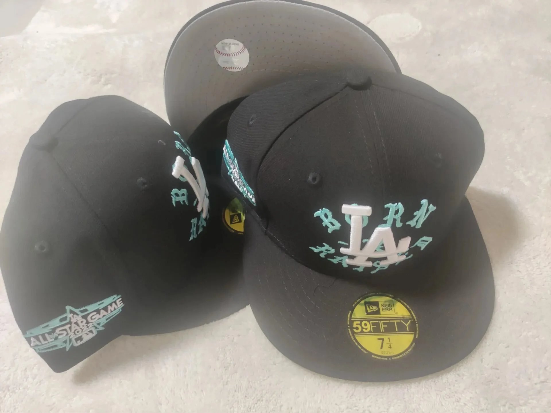 New Era Hats 59FIFTY fitted flat-brim baseball cap with Los Angeles Dodgers embroidery image 9