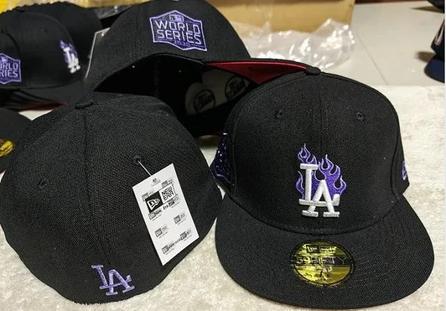 New Era Hats 59FIFTY fitted flat-brim baseball cap with Los Angeles Dodgers embroidery product detail image 5