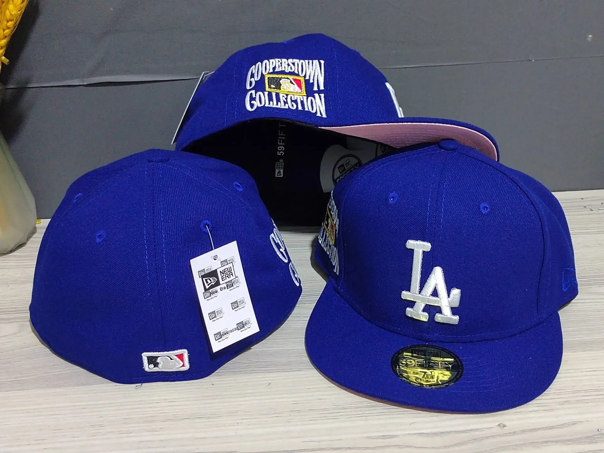New Era Hats 59FIFTY fitted flat-brim baseball cap with Los Angeles Dodgers embroidery image 11