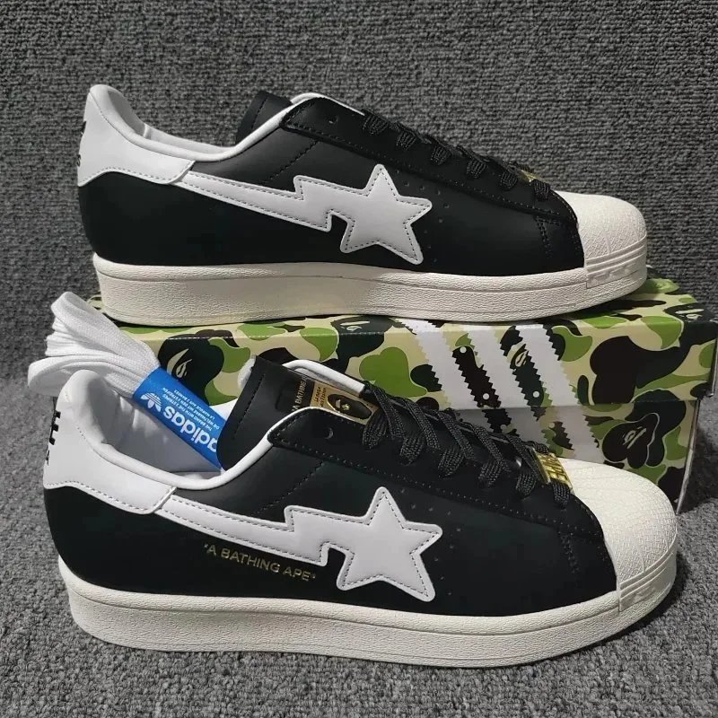 A BATHING APE Sneakers BAPE x adidas Superstar shell-toe low-top — Bape Shell-toe black