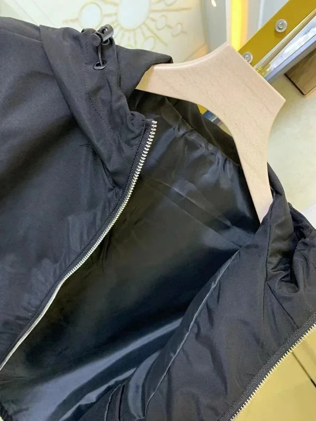 Prada Jackets Hooded zip-up windbreaker with triangle chest plaque product detail image 6