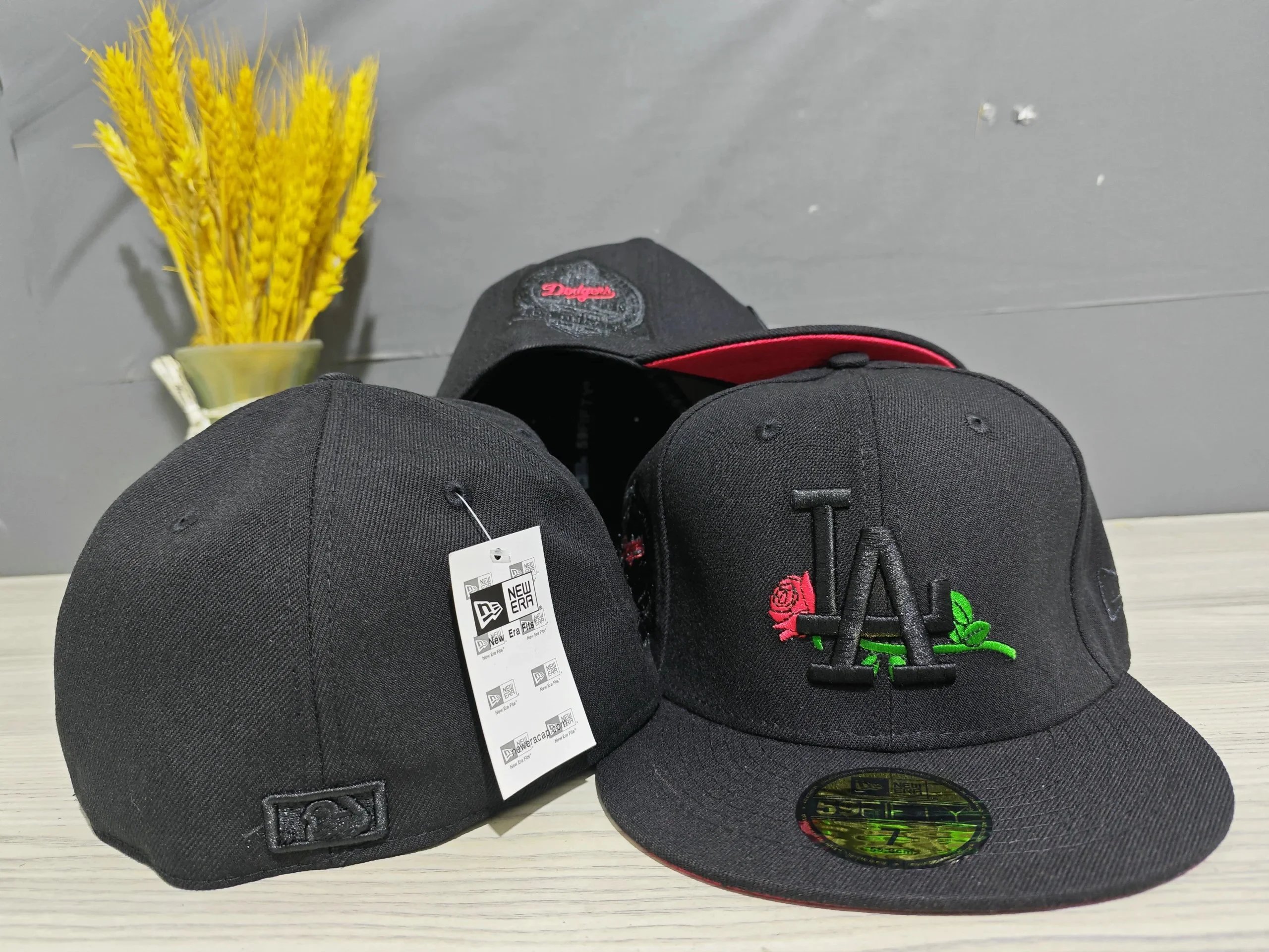 New Era Hats 59FIFTY fitted flat-brim baseball cap with Los Angeles Dodgers embroidery image 14