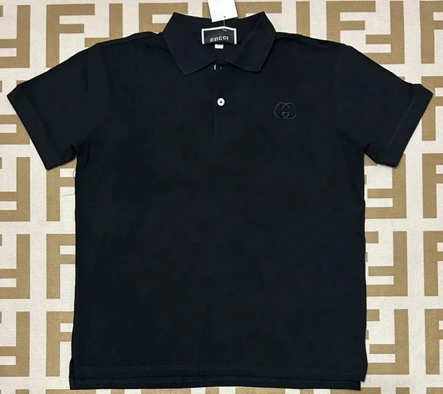 Gucci T-Shirts Short-Sleeve Polo Shirt with Interlocking G Embroidery product detail image 2