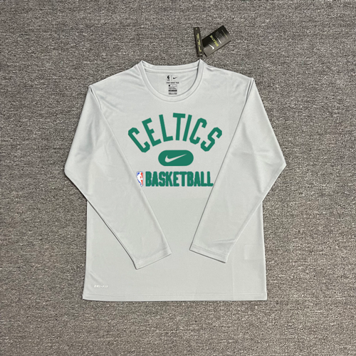 Nike T-Shirts NBA basketball long-sleeve Dri-FIT T-shirt — Celtic (gray) quick-drying long-sleeve