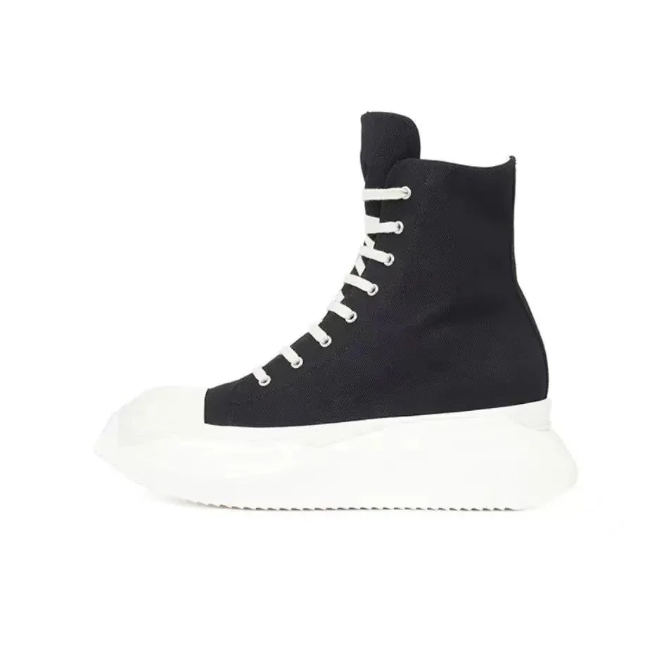 Unbranded Sneakers High-Top Platform Lace-Up — Canvas eggshell bottom