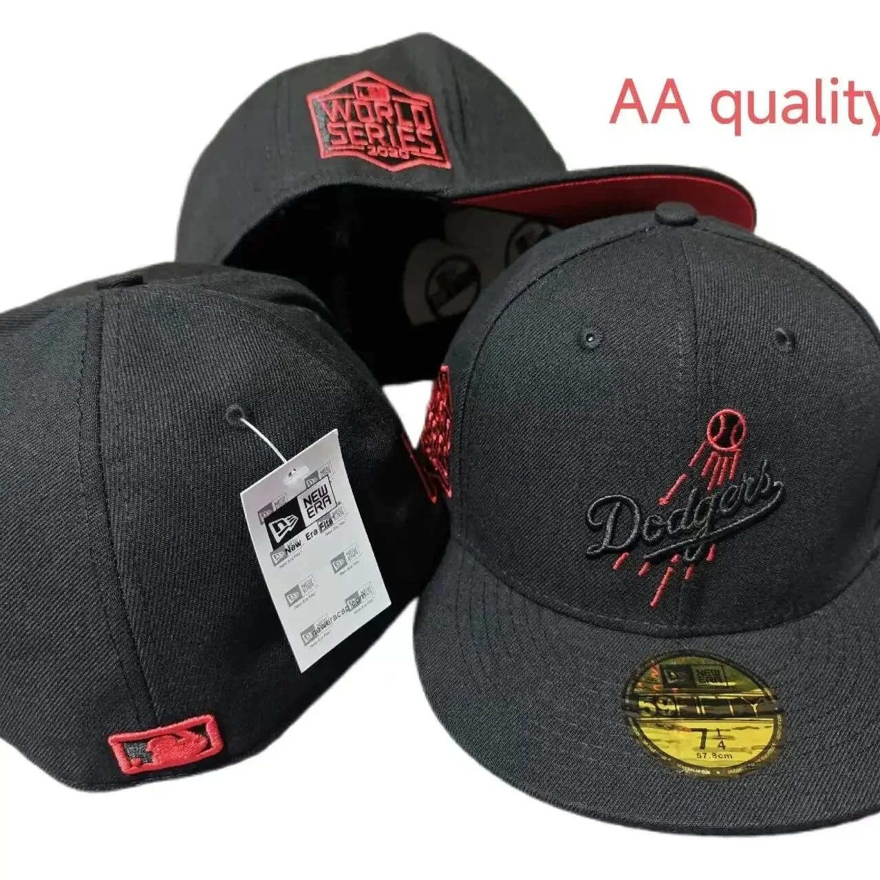 New Era Hats 59FIFTY fitted flat-brim baseball cap with Los Angeles Dodgers embroidery image 6