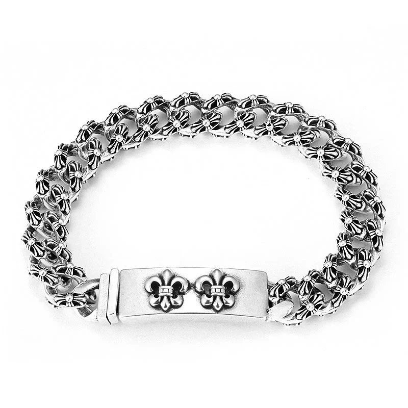 Unbranded Jewelry Floral cross link bracelet — Full-flower anchor bracelet