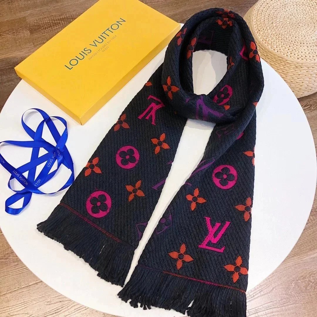 Louis Vuitton Scarves Knitted Monogram Fringe Scarf image 6