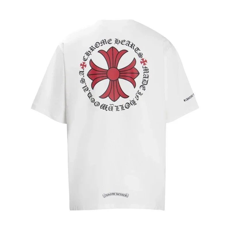 Chrome Hearts T-Shirts Short-Sleeve T-Shirt with Cross Graphic Print — 6001 white