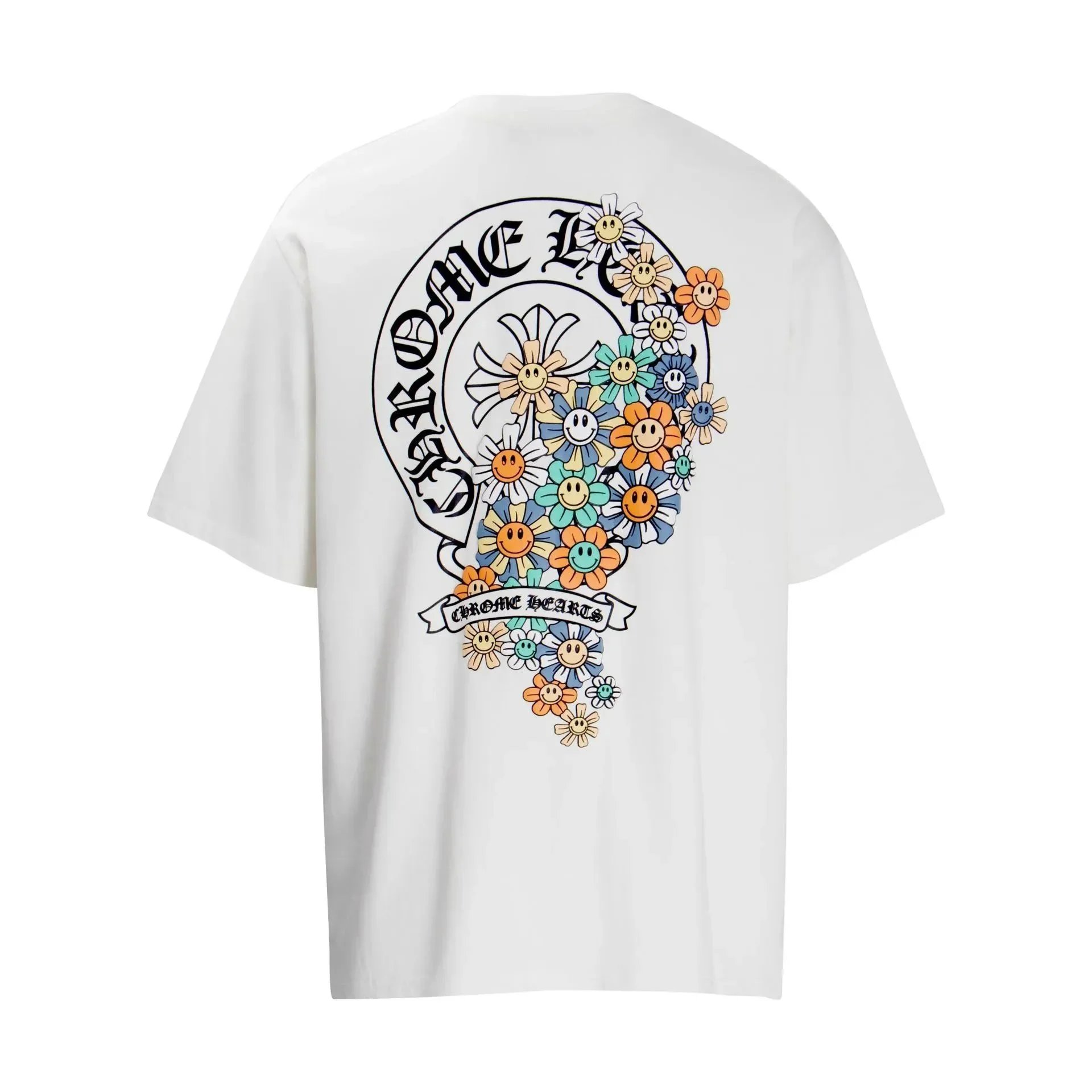Chrome Hearts T-Shirts Short-Sleeve T-Shirt with Cross Graphic Print — 6004 white