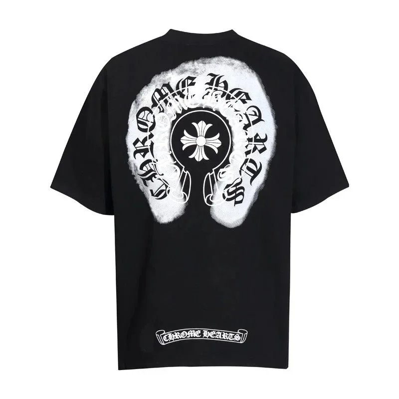 Chrome Hearts T-Shirts Short-Sleeve T-Shirt with Cross Graphic Print — 6028 black