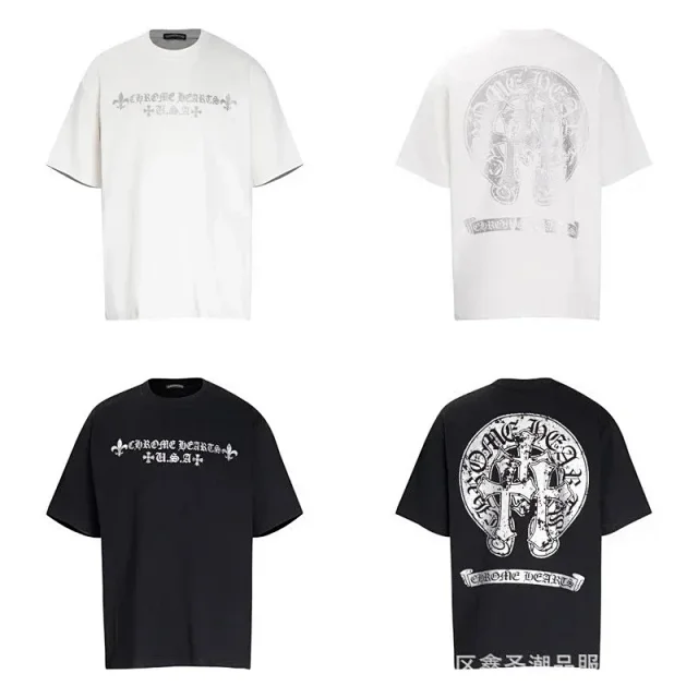Chrome Hearts T-Shirts Short-Sleeve T-Shirt with Cross Graphic Print product detail image 5
