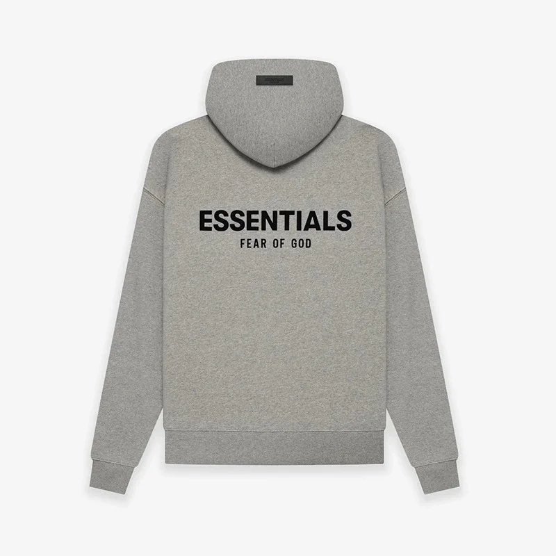 Fear of God Essentials Hoodie Flocked Logo Grey