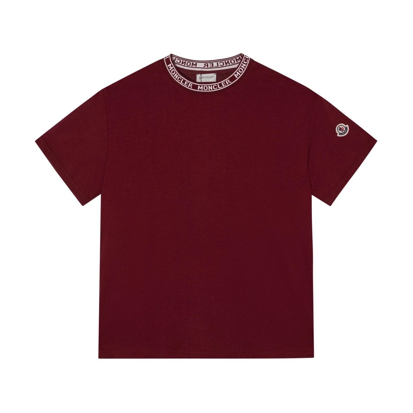 Moncler T-Shirts Logo-Print Crewneck T-Shirt — 816 Wine Red