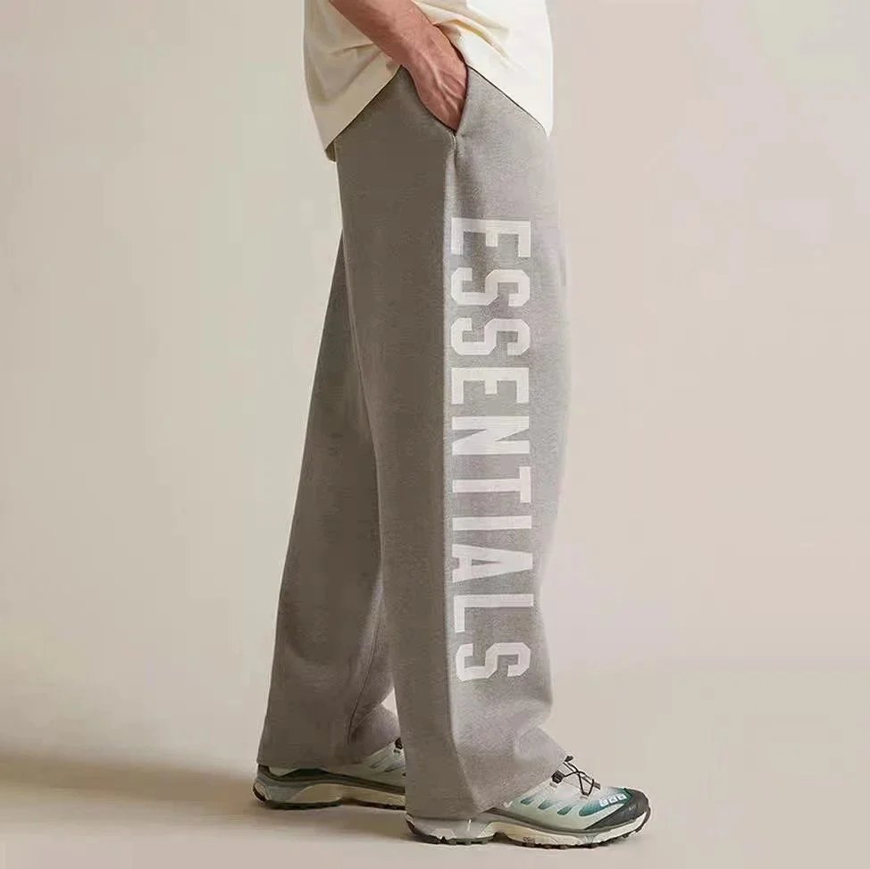 Fear of God Essentials Trousers Wide-Leg Drawstring with Vertical Leg Print image 4