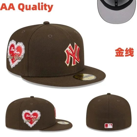 New York Yankees Hats Fitted Flat-Brim Baseball Cap image 5