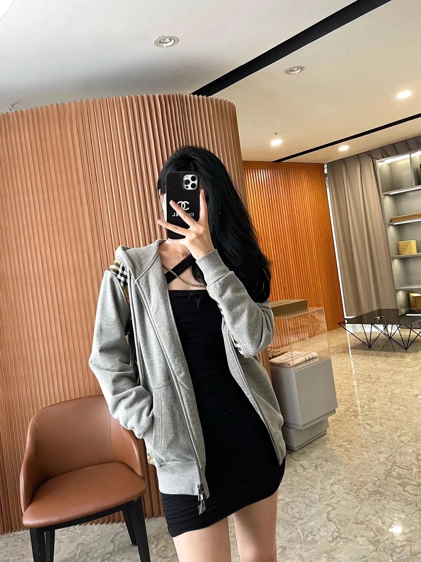 Burberry Hoodies & Sweatshirts Zip-Up Hoodie with Check Panels image 8