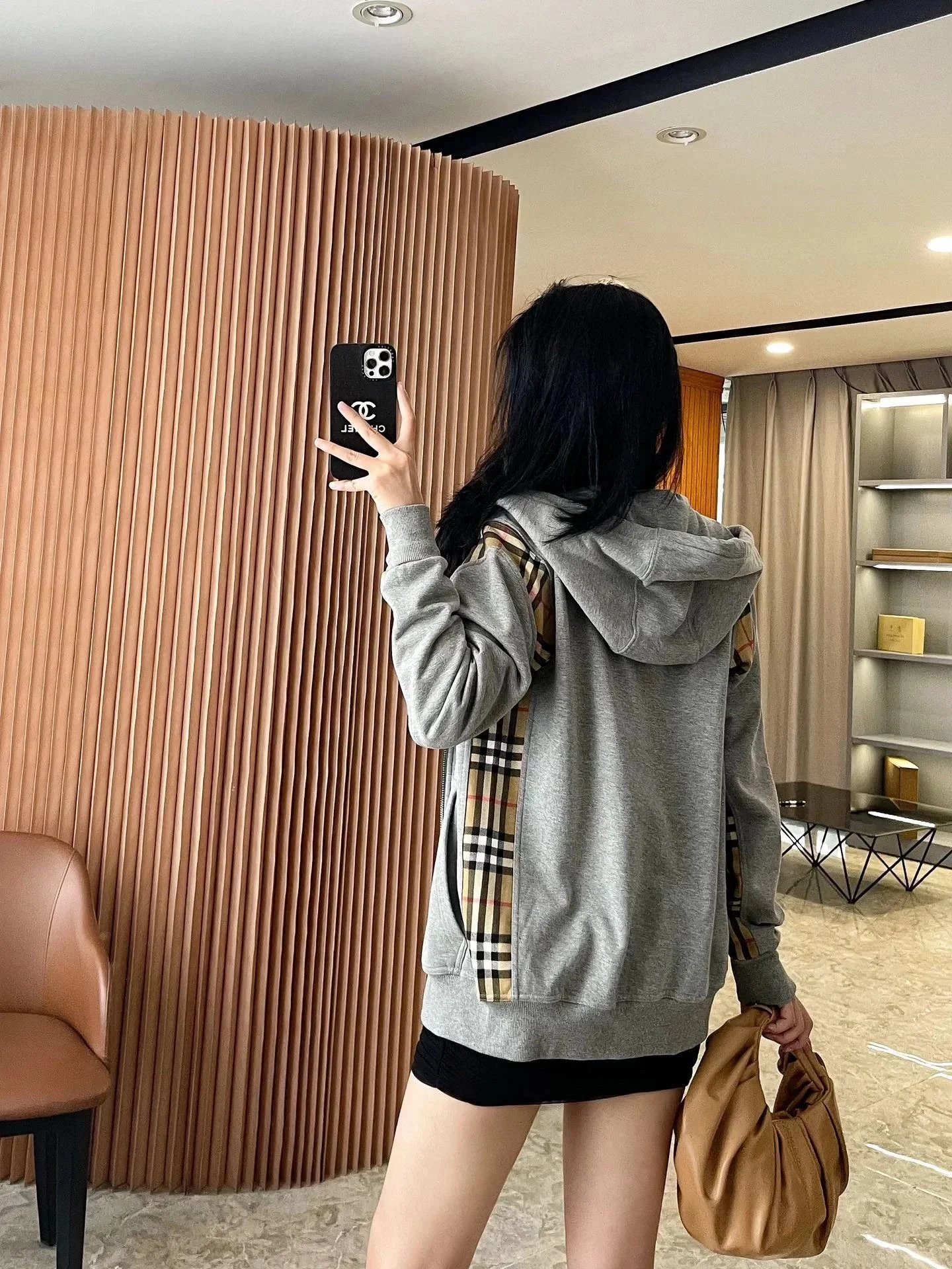 Burberry Hoodies & Sweatshirts Zip-Up Hoodie with Check Panels image 11