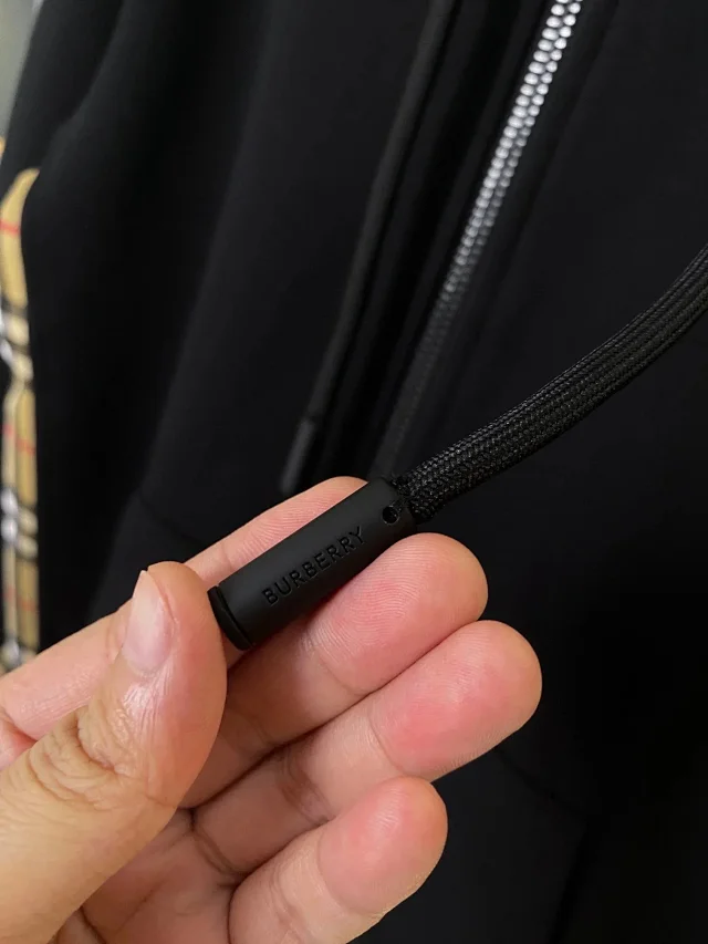 Burberry Hoodies & Sweatshirts Zip-Up Hoodie with Check Panels product detail image 7