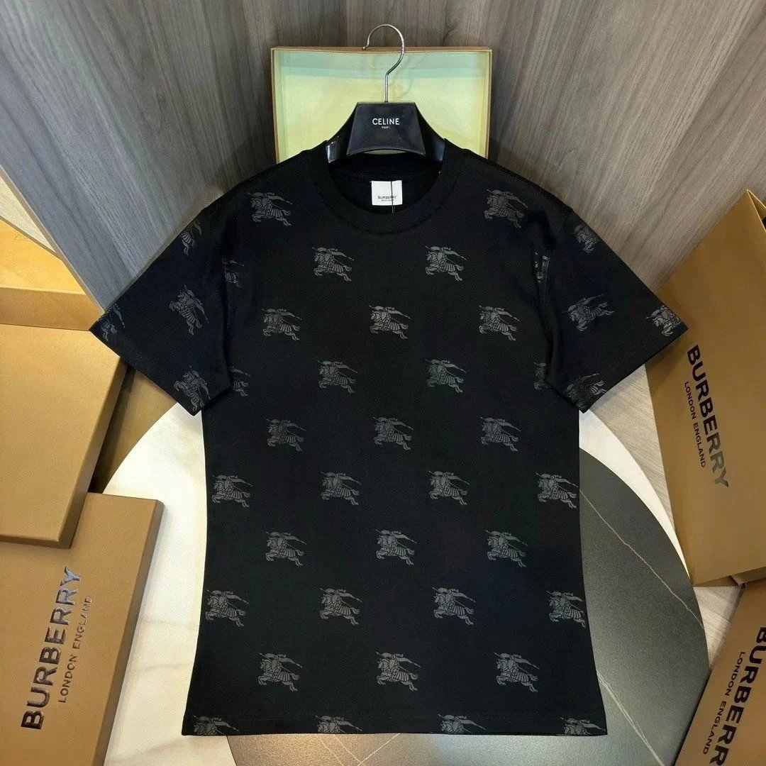 Burberry T-Shirts Short-sleeve crew-neck logo graphic — Black print