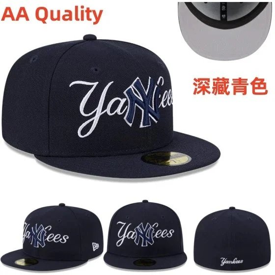 New York Yankees Hats Fitted Flat-Brim Baseball Cap image 7