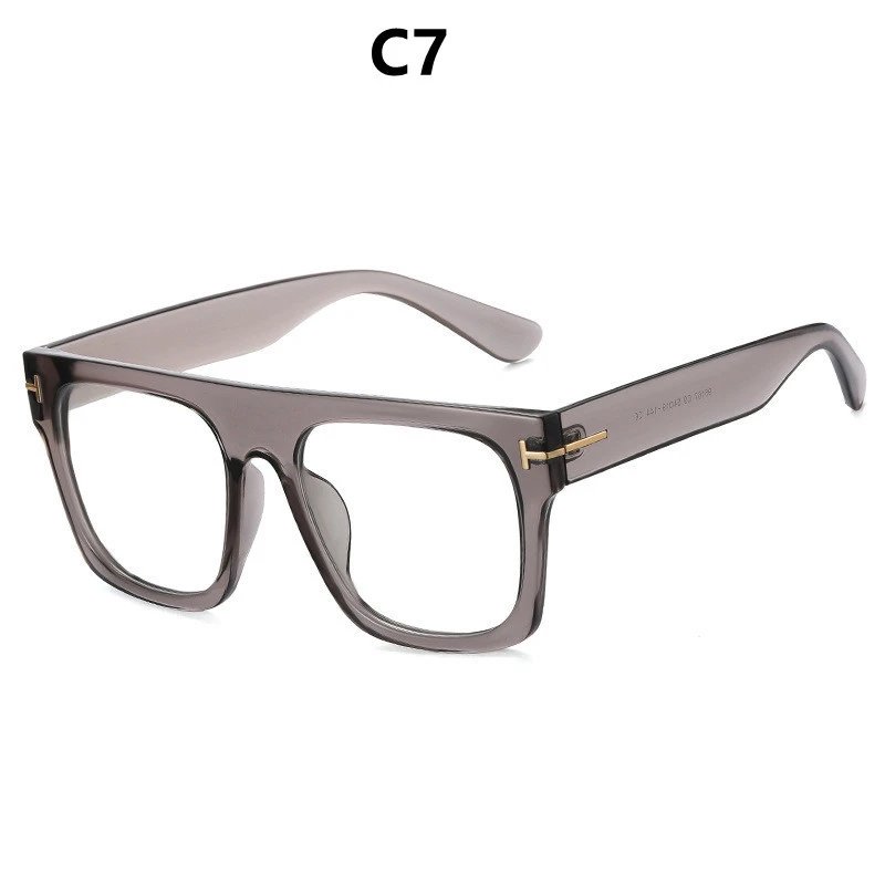 Unbranded Eyewear 95167 square-frame prescription glasses — C 7 Translucent gray