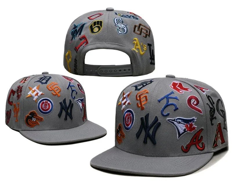 Unbranded Hats Flat-Brim Snapback Cap with Embroidered Baseball Team Logos image 5
