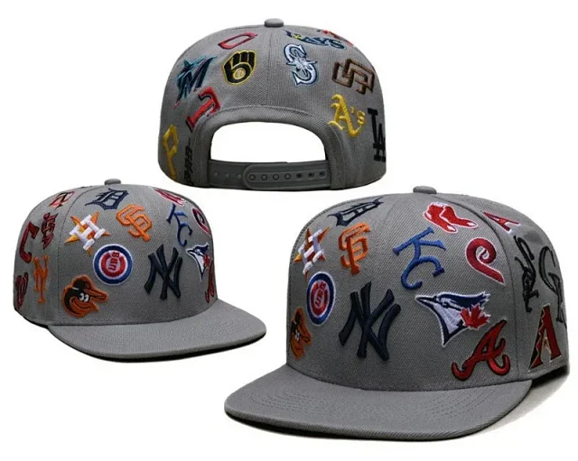 Unbranded Hats Flat-Brim Snapback Cap with Embroidered Baseball Team Logos product detail image 5