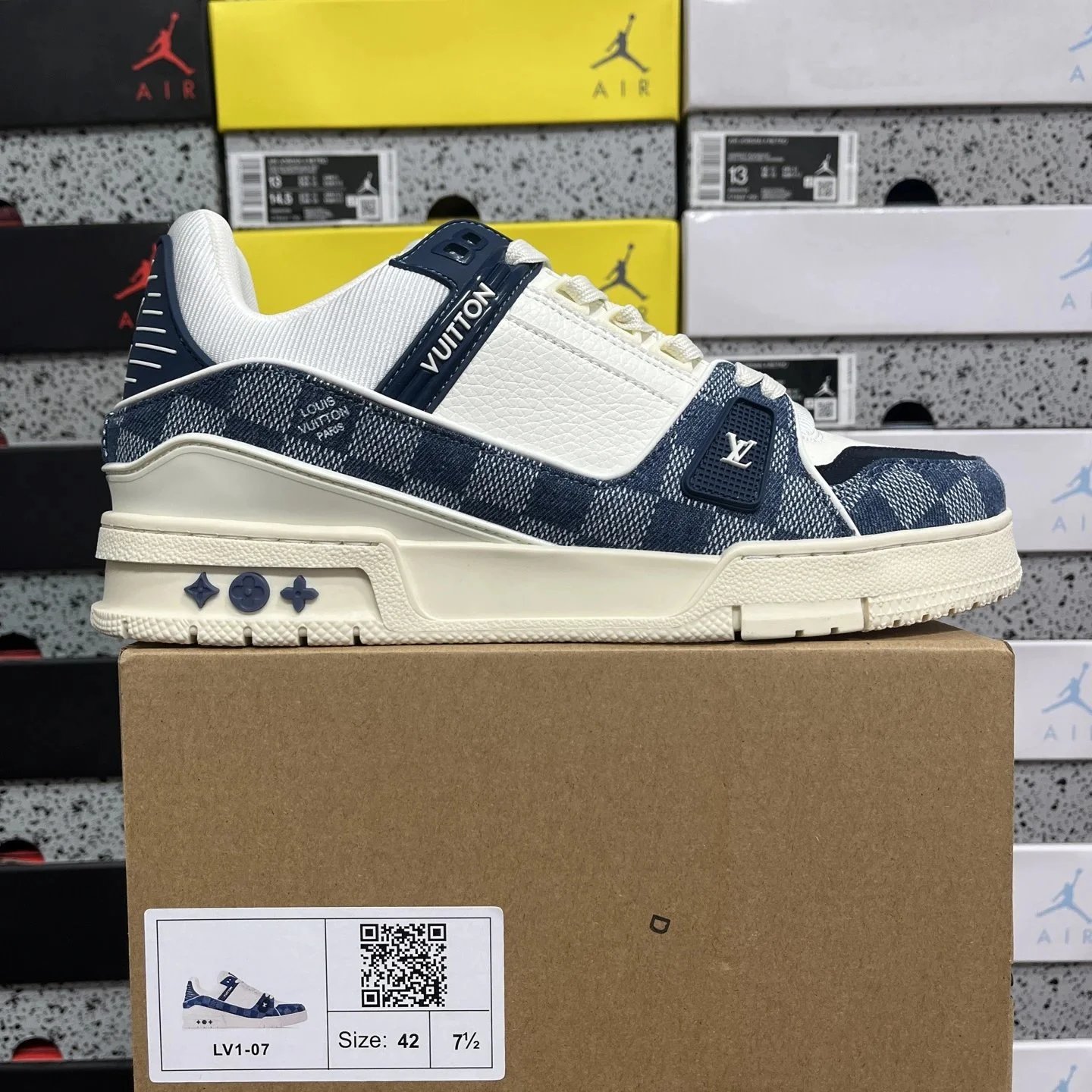 D1蓝白格子 牛仔