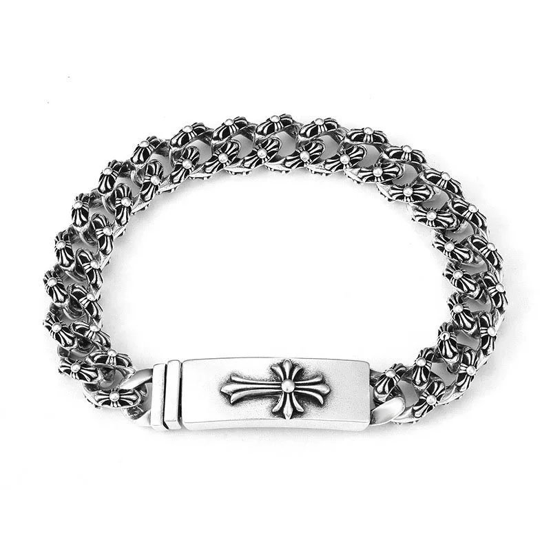 Unbranded Jewelry Floral cross link bracelet — Cross Full Flower Bracelet