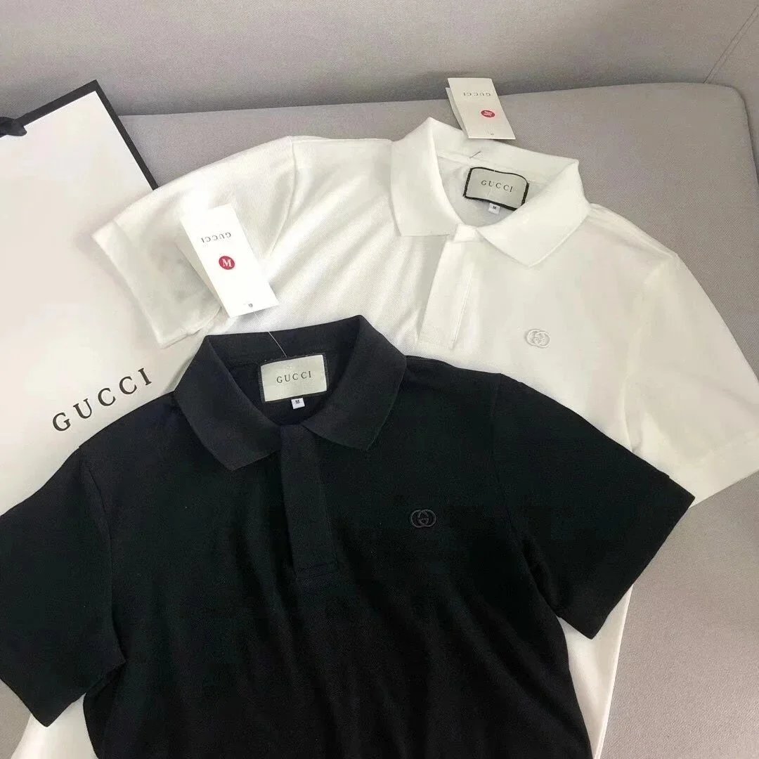 Gucci T-Shirts Short-Sleeve Polo Shirt with Interlocking G Embroidery image 2