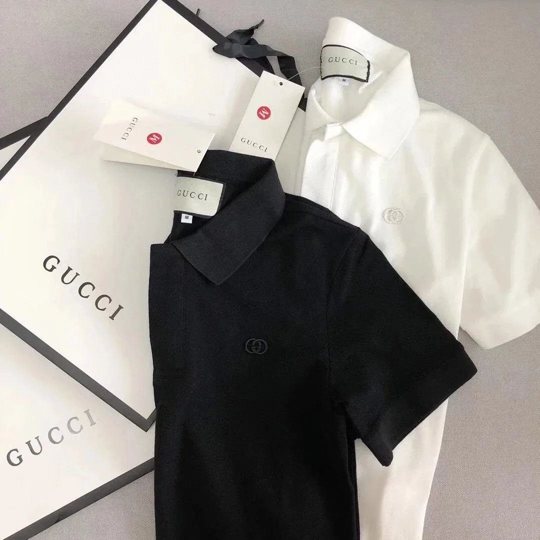 Gucci T-Shirts Short-Sleeve Polo Shirt with Interlocking G Embroidery image 4