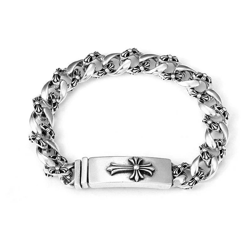 Unbranded Jewelry Floral cross link bracelet — Cross Half Flower Bracelet